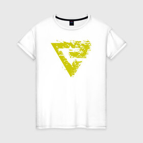 Женская футболка хлопок с принтом Witcher Quen sign в Курске, 100% хлопок | прямой крой, круглый вырез горловины, длина до линии бедер, слегка спущенное плечо | 