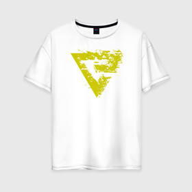 Женская футболка хлопок Oversize с принтом Witcher Quen sign в Курске, 100% хлопок | свободный крой, круглый ворот, спущенный рукав, длина до линии бедер
 | 