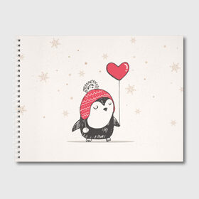 Альбом для рисования с принтом Пингвин с шариком в Курске, 100% бумага
 | матовая бумага, плотность 200 мг. | Тематика изображения на принте: пингвин