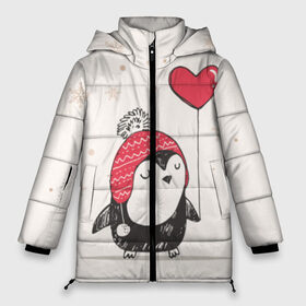 Женская зимняя куртка 3D с принтом Пингвин с шариком в Курске, верх — 100% полиэстер; подкладка — 100% полиэстер; утеплитель — 100% полиэстер | длина ниже бедра, силуэт Оверсайз. Есть воротник-стойка, отстегивающийся капюшон и ветрозащитная планка. 

Боковые карманы с листочкой на кнопках и внутренний карман на молнии | пингвин