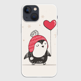 Чехол для iPhone 13 mini с принтом Пингвин с шариком в Курске,  |  | Тематика изображения на принте: пингвин