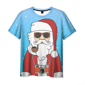 Мужская футболка 3D с принтом Дед мороз в Курске, 100% полиэфир | прямой крой, круглый вырез горловины, длина до линии бедер | Тематика изображения на принте: 2016 | christmas | hipster | new year | дед мороз | животные | нг | новый год | рождество | с новым годом | санта | хипстер