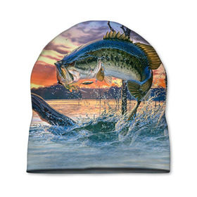 Шапка 3D с принтом Рыба в Курске, 100% полиэстер | универсальный размер, печать по всей поверхности изделия | fishing | рыба | рыбак | рыбалка | туризм