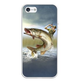 Чехол для iPhone 5/5S матовый с принтом Щука в Курске, Силикон | Область печати: задняя сторона чехла, без боковых панелей | fishing | рыба | рыбак | рыбалка | туризм | щука