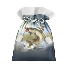 Подарочный 3D мешок с принтом Щука в Курске, 100% полиэстер | Размер: 29*39 см | Тематика изображения на принте: fishing | рыба | рыбак | рыбалка | туризм | щука
