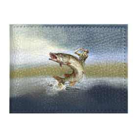 Обложка для студенческого билета с принтом Щука в Курске, натуральная кожа | Размер: 11*8 см; Печать на всей внешней стороне | Тематика изображения на принте: fishing | рыба | рыбак | рыбалка | туризм | щука