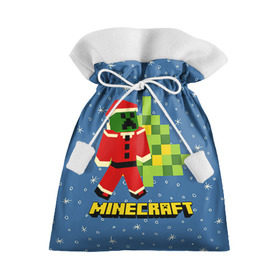 Подарочный 3D мешок с принтом Minecraft в Курске, 100% полиэстер | Размер: 29*39 см | Тематика изображения на принте: крипер