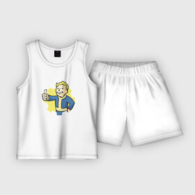 Детская пижама с шортами хлопок с принтом Vault Boy в Курске,  |  | boy | fallout | pip | vault | vault boyубежище | фаллаут