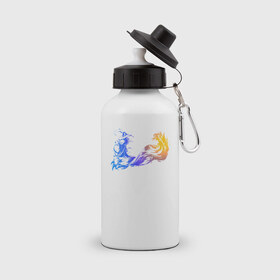 Бутылка спортивная с принтом final fantasy x logo в Курске, металл | емкость — 500 мл, в комплекте две пластиковые крышки и карабин для крепления | 
