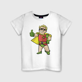Детская футболка хлопок с принтом VAULT BOY WONDER в Курске, 100% хлопок | круглый вырез горловины, полуприлегающий силуэт, длина до линии бедер | Тематика изображения на принте: 