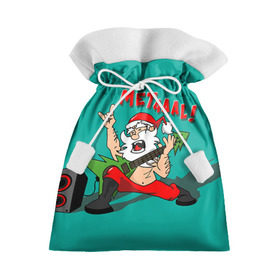 Подарочный 3D мешок с принтом Дед мороз рокер в Курске, 100% полиэстер | Размер: 29*39 см | heavy metal | rock | santa claus | дед мороз | рок | с новым годом | санта | санта клаус