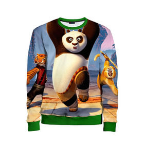 Детский свитшот 3D с принтом Кунг фу панда в Курске, 100% полиэстер | свободная посадка, прямой крой, мягкая тканевая резинка на рукавах и понизу свитшота | kung fu | kung fu panda | panda | кунг фу | кунг фу панда | кунгфу | панда. кунг фу | по