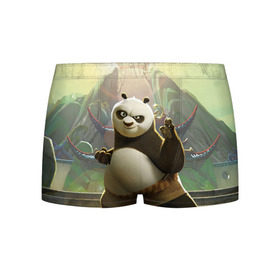 Мужские трусы 3D с принтом Кунг фу панда в Курске, 50% хлопок, 50% полиэстер | классическая посадка, на поясе мягкая тканевая резинка | Тематика изображения на принте: kung fu | kung fu panda | panda | кунг фу | кунг фу панда | кунгфу | панда. кунг фу | по