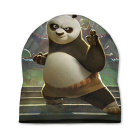 Шапка 3D с принтом Кунг фу панда в Курске, 100% полиэстер | универсальный размер, печать по всей поверхности изделия | Тематика изображения на принте: kung fu | kung fu panda | panda | кунг фу | кунг фу панда | кунгфу | панда. кунг фу | по