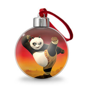Ёлочный шар с принтом Кунг фу панда в Курске, Пластик | Диаметр: 77 мм | Тематика изображения на принте: kung fu | kung fu panda | panda | кунг фу | кунг фу панда | кунгфу | панда. кунг фу | по