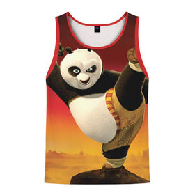 Мужская майка 3D с принтом Кунг фу панда в Курске, 100% полиэстер | круглая горловина, приталенный силуэт, длина до линии бедра. Пройма и горловина окантованы тонкой бейкой | kung fu | kung fu panda | panda | кунг фу | кунг фу панда | кунгфу | панда. кунг фу | по