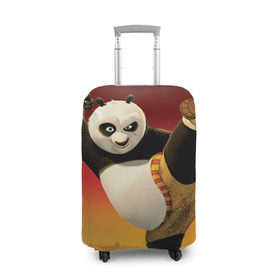 Чехол для чемодана 3D с принтом Кунг фу панда в Курске, 86% полиэфир, 14% спандекс | двустороннее нанесение принта, прорези для ручек и колес | kung fu | kung fu panda | panda | кунг фу | кунг фу панда | кунгфу | панда. кунг фу | по