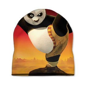 Шапка 3D с принтом Кунг фу панда в Курске, 100% полиэстер | универсальный размер, печать по всей поверхности изделия | Тематика изображения на принте: kung fu | kung fu panda | panda | кунг фу | кунг фу панда | кунгфу | панда. кунг фу | по