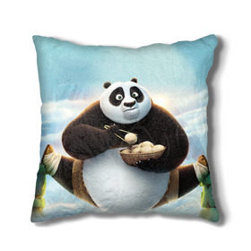 Подушка 3D с принтом Кунг фу панда в Курске, наволочка – 100% полиэстер, наполнитель – холлофайбер (легкий наполнитель, не вызывает аллергию). | состоит из подушки и наволочки. Наволочка на молнии, легко снимается для стирки | панда