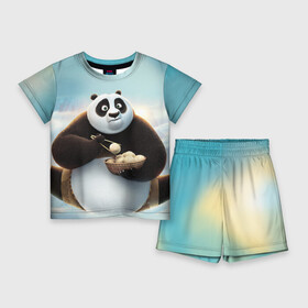 Детский костюм с шортами 3D с принтом Кунг фу панда в Курске,  |  | Тематика изображения на принте: панда