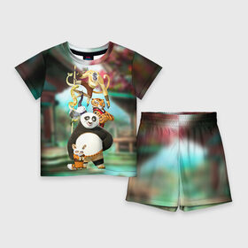Детский костюм с шортами 3D с принтом Кунг фу панда в Курске,  |  | Тематика изображения на принте: kung fu | kung fu panda | panda | кунг фу | кунг фу панда | кунгфу | панда. кунг фу | по