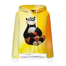 Женская толстовка 3D с принтом Кунг фу панда в Курске, 100% полиэстер  | двухслойный капюшон со шнурком для регулировки, мягкие манжеты на рукавах и по низу толстовки, спереди карман-кенгуру с мягким внутренним слоем. | kung fu | kung fu panda | panda | кунг фу | кунг фу панда | кунгфу | панда. кунг фу | по