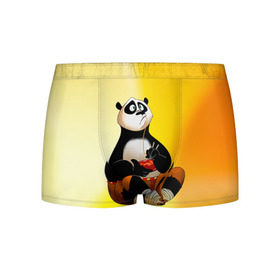 Мужские трусы 3D с принтом Кунг фу панда в Курске, 50% хлопок, 50% полиэстер | классическая посадка, на поясе мягкая тканевая резинка | kung fu | kung fu panda | panda | кунг фу | кунг фу панда | кунгфу | панда. кунг фу | по