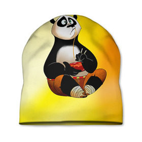 Шапка 3D с принтом Кунг фу панда в Курске, 100% полиэстер | универсальный размер, печать по всей поверхности изделия | kung fu | kung fu panda | panda | кунг фу | кунг фу панда | кунгфу | панда. кунг фу | по