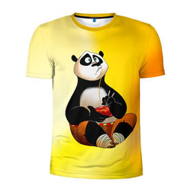 Мужская футболка 3D спортивная с принтом Кунг фу панда в Курске, 100% полиэстер с улучшенными характеристиками | приталенный силуэт, круглая горловина, широкие плечи, сужается к линии бедра | kung fu | kung fu panda | panda | кунг фу | кунг фу панда | кунгфу | панда. кунг фу | по