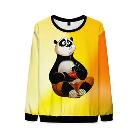 Мужской свитшот 3D с принтом Кунг фу панда в Курске, 100% полиэстер с мягким внутренним слоем | круглый вырез горловины, мягкая резинка на манжетах и поясе, свободная посадка по фигуре | kung fu | kung fu panda | panda | кунг фу | кунг фу панда | кунгфу | панда. кунг фу | по