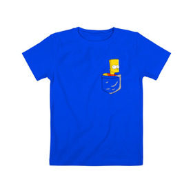 Детская футболка хлопок с принтом Карманный Барт в Курске, 100% хлопок | круглый вырез горловины, полуприлегающий силуэт, длина до линии бедер | карманный барт pocket bart simpson homer симп