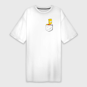 Платье-футболка хлопок с принтом Карманный Барт в Курске,  |  | карманный барт pocket bart simpson homer симп