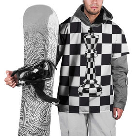 Накидка на куртку 3D с принтом Ферзь в Курске, 100% полиэстер |  | Тематика изображения на принте: клетки | ферзь | шахматная доска | шахматы