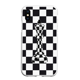 Чехол для iPhone XS Max матовый с принтом Ферзь в Курске, Силикон | Область печати: задняя сторона чехла, без боковых панелей | клетки | ферзь | шахматная доска | шахматы