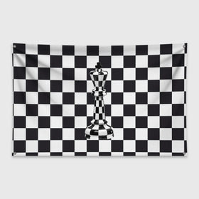 Флаг-баннер с принтом Ферзь в Курске, 100% полиэстер | размер 67 х 109 см, плотность ткани — 95 г/м2; по краям флага есть четыре люверса для крепления | Тематика изображения на принте: клетки | ферзь | шахматная доска | шахматы