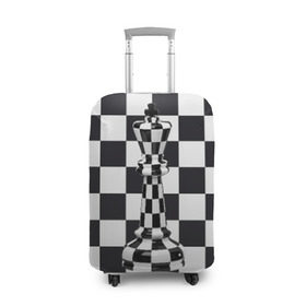 Чехол для чемодана 3D с принтом Ферзь в Курске, 86% полиэфир, 14% спандекс | двустороннее нанесение принта, прорези для ручек и колес | клетки | ферзь | шахматная доска | шахматы