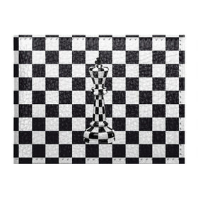 Обложка для студенческого билета с принтом Ферзь в Курске, натуральная кожа | Размер: 11*8 см; Печать на всей внешней стороне | Тематика изображения на принте: клетки | ферзь | шахматная доска | шахматы