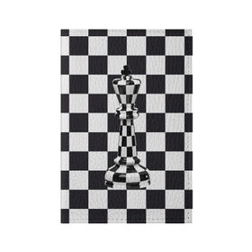 Обложка для паспорта матовая кожа с принтом Ферзь в Курске, натуральная матовая кожа | размер 19,3 х 13,7 см; прозрачные пластиковые крепления | Тематика изображения на принте: клетки | ферзь | шахматная доска | шахматы