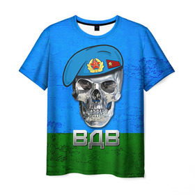 Мужская футболка 3D с принтом ВДВ в Курске, 100% полиэфир | прямой крой, круглый вырез горловины, длина до линии бедер | армия | вдв | вдвшник | военно десантные | военный | войска | десантник | рф | служба | структура