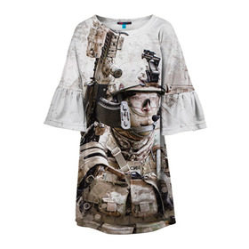 Детское платье 3D с принтом ФСБ Альфа в Курске, 100% полиэстер | прямой силуэт, чуть расширенный к низу. Круглая горловина, на рукавах — воланы | армия | военный | рф | служба | стрелок | структура