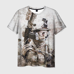 Мужская футболка 3D с принтом ФСБ Альфа в Курске, 100% полиэфир | прямой крой, круглый вырез горловины, длина до линии бедер | Тематика изображения на принте: армия | военный | рф | служба | стрелок | структура