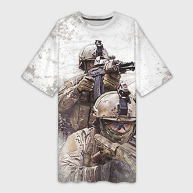 Платье-футболка 3D с принтом ФСБ Альфа в Курске,  |  | армия | военный | рф | служба | стрелок | структура