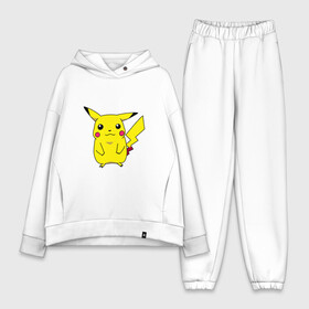 Женский костюм хлопок Oversize с принтом Пикачу в Курске,  |  | pikachu | пикачю