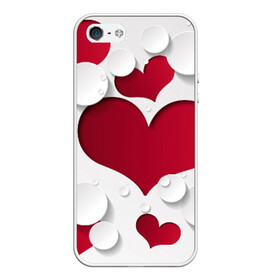 Чехол для iPhone 5/5S матовый с принтом Сердца в Курске, Силикон | Область печати: задняя сторона чехла, без боковых панелей | любовь | орнамент | праздник | сердца