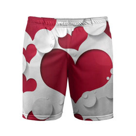 Мужские шорты 3D спортивные с принтом Сердца в Курске,  |  | любовь | орнамент | праздник | сердца