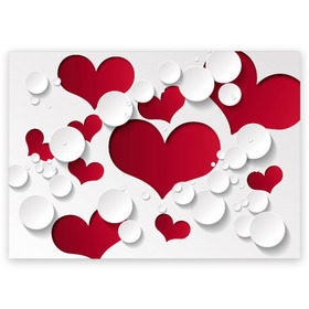 Поздравительная открытка с принтом Сердца в Курске, 100% бумага | плотность бумаги 280 г/м2, матовая, на обратной стороне линовка и место для марки
 | любовь | орнамент | праздник | сердца