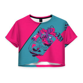 Женская футболка 3D укороченная с принтом King Kong в Курске, 100% полиэстер | круглая горловина, длина футболки до линии талии, рукава с отворотами | обезьяна