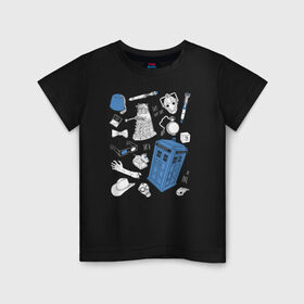 Детская футболка хлопок с принтом ARTIFACTS WHO в Курске, 100% хлопок | круглый вырез горловины, полуприлегающий силуэт, длина до линии бедер | Тематика изображения на принте: 