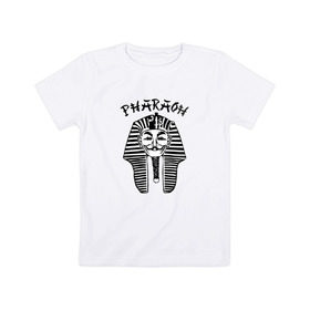 Детская футболка хлопок с принтом Pharaoh в Курске, 100% хлопок | круглый вырез горловины, полуприлегающий силуэт, длина до линии бедер | Тематика изображения на принте: black | rap | trap | рэп | скр | фара | фараон