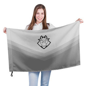 Флаг 3D с принтом G2 eSports в Курске, 100% полиэстер | плотность ткани — 95 г/м2, размер — 67 х 109 см. Принт наносится с одной стороны | csgo | cyber | esports | g2 | team | г2 | ксго